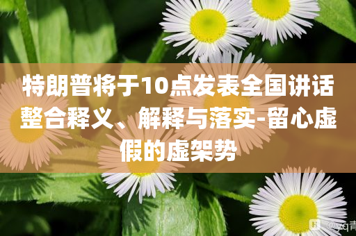 特朗普將于10點發(fā)表全國講話整合釋義、解釋與落實-留心虛假的虛架勢