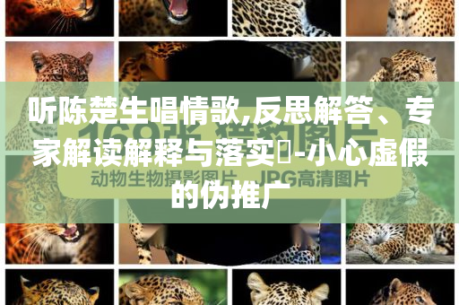 聽陳楚生唱情歌,反思解答、專家解讀解釋與落實?-小心虛假的偽推廣