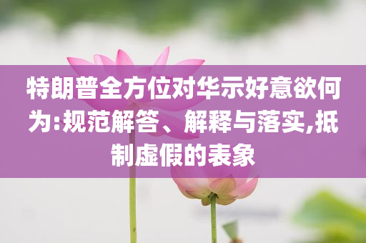 特朗普全方位對華示好意欲何為:規(guī)范解答、解釋與落實(shí),抵制虛假的表象