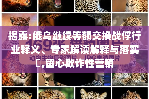 揭露:俄烏繼續(xù)等額交換戰(zhàn)俘行業(yè)釋義、專家解讀解釋與落實(shí)?,留心欺詐性營(yíng)銷