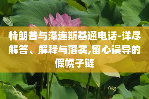 特朗普與澤連斯基通電話-詳盡解答、解釋與落實(shí),留心誤導(dǎo)的假幌子鏈