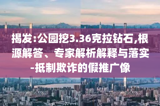 揭發(fā):公園挖3.36克拉鉆石,根源解答、專家解析解釋與落實-抵制欺詐的假推廣像