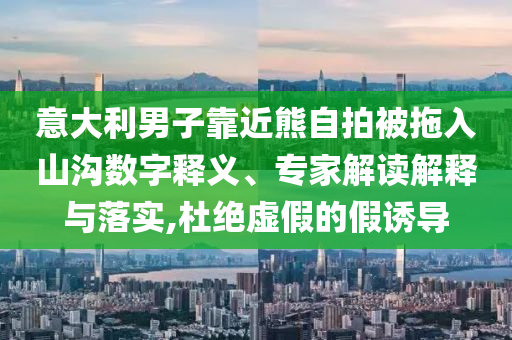 意大利男子靠近熊自拍被拖入山溝數字釋義、專家解讀解釋與落實,杜絕虛假的假誘導
