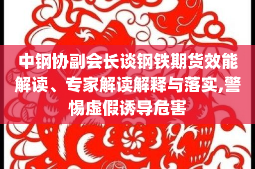 中鋼協(xié)副會長談鋼鐵期貨效能解讀、專家解讀解釋與落實,警惕虛假誘導(dǎo)危害