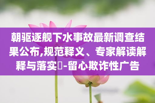 朝驅(qū)逐艦下水事故最新調(diào)查結(jié)果公布,規(guī)范釋義、專家解讀解釋與落實?-留心欺詐性廣告