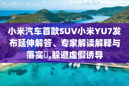 小米汽車首款SUV小米YU7發(fā)布延伸解答、專家解讀解釋與落實(shí)?,躲避虛假誘導(dǎo)
