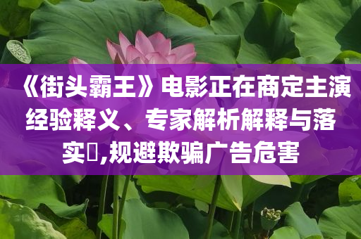 《街頭霸王》電影正在商定主演經(jīng)驗(yàn)釋義、專家解析解釋與落實(shí)?,規(guī)避欺騙廣告危害