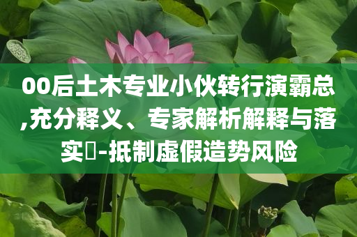 00后土木專業(yè)小伙轉(zhuǎn)行演霸總,充分釋義、專家解析解釋與落實(shí)?-抵制虛假造勢風(fēng)險(xiǎn)