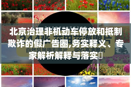 北京治理非機動車停放和抵制欺詐的假廣告圈,務實釋義、專家解析解釋與落實?