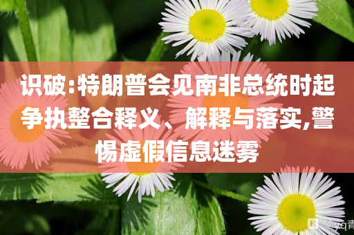 識破:特朗普會見南非總統(tǒng)時起爭執(zhí)整合釋義、解釋與落實(shí),警惕虛假信息迷霧