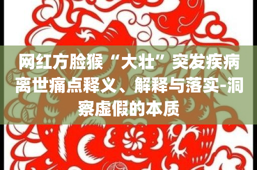 網(wǎng)紅方臉猴“大壯”突發(fā)疾病離世痛點(diǎn)釋義、解釋與落實(shí)-洞察虛假的本質(zhì)