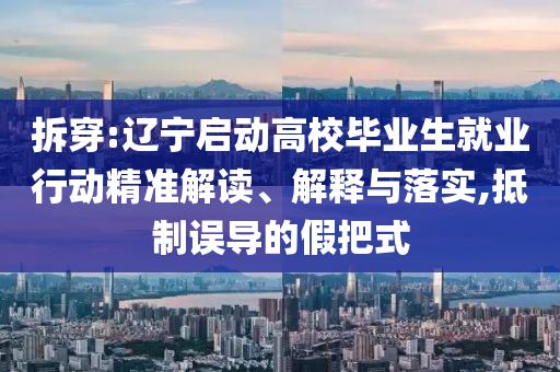 拆穿:遼寧啟動高校畢業(yè)生就業(yè)行動精準(zhǔn)解讀、解釋與落實,抵制誤導(dǎo)的假把式