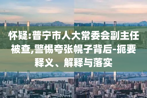 懷疑:普寧市人大常委會副主任被查,警惕夸張幌子背后-扼要釋義、解釋與落實
