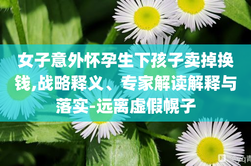 女子意外懷孕生下孩子賣掉換錢,戰(zhàn)略釋義、專家解讀解釋與落實(shí)-遠(yuǎn)離虛假幌子