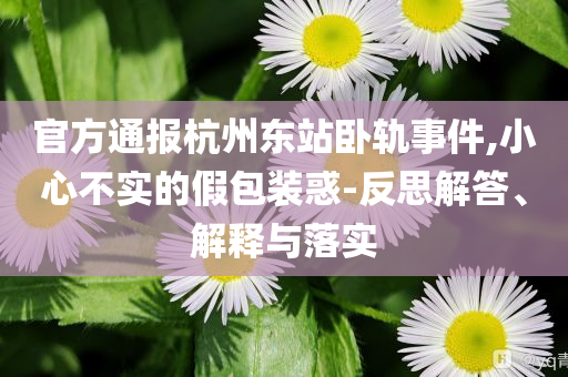 官方通報(bào)杭州東站臥軌事件,小心不實(shí)的假包裝惑-反思解答、解釋與落實(shí)