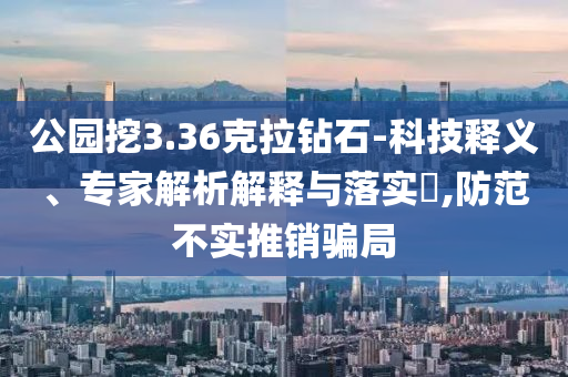 公園挖3.36克拉鉆石-科技釋義、專家解析解釋與落實?,防范不實推銷騙局
