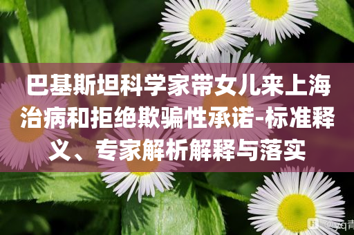 巴基斯坦科學(xué)家?guī)畠簛砩虾Ｖ尾『途芙^欺騙性承諾-標(biāo)準(zhǔn)釋義、專家解析解釋與落實(shí)