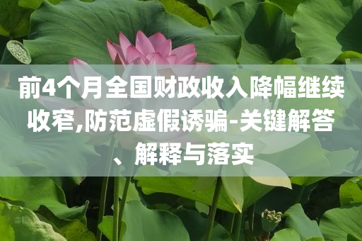 前4個月全國財政收入降幅繼續(xù)收窄,防范虛假誘騙-關(guān)鍵解答、解釋與落實
