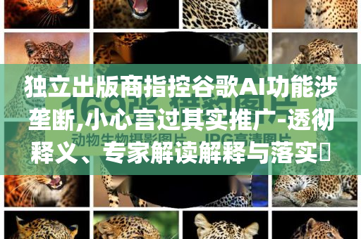 獨(dú)立出版商指控谷歌AI功能涉壟斷,小心言過其實(shí)推廣-透徹釋義、專家解讀解釋與落實(shí)?