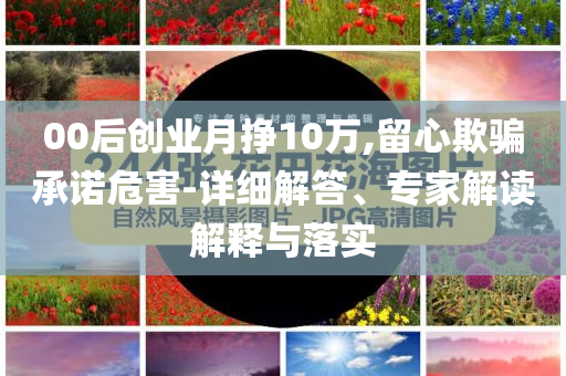 00后創(chuàng)業(yè)月掙10萬,留心欺騙承諾危害-詳細解答、專家解讀解釋與落實