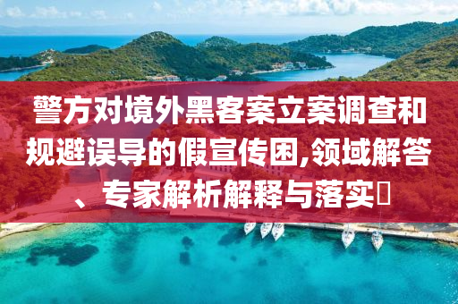 警方對境外黑客案立案調(diào)查和規(guī)避誤導(dǎo)的假宣傳困,領(lǐng)域解答、專家解析解釋與落實(shí)?
