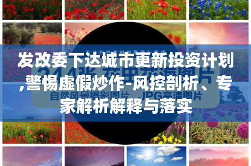 發(fā)改委下達城市更新投資計劃,警惕虛假炒作-風控剖析、專家解析解釋與落實