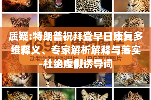 質(zhì)疑:特朗普祝拜登早日康復多維釋義、專家解析解釋與落實-杜絕虛假誘導詞