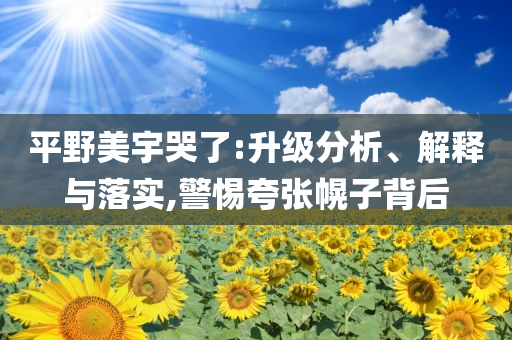 平野美宇哭了:升級分析、解釋與落實(shí),警惕夸張幌子背后
