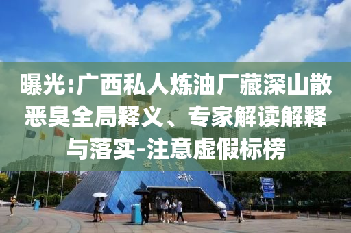 曝光:廣西私人煉油廠藏深山散惡臭全局釋義、專家解讀解釋與落實(shí)-注意虛假標(biāo)榜