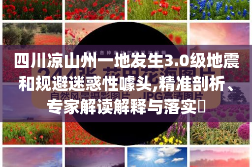 四川涼山州一地發(fā)生3.0級地震和規(guī)避迷惑性噱頭,精準(zhǔn)剖析、專家解讀解釋與落實(shí)?