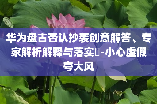 華為盤古否認(rèn)抄襲創(chuàng)意解答、專家解析解釋與落實(shí)?-小心虛假夸大風(fēng)