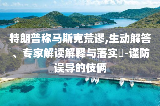 特朗普稱馬斯克荒謬,生動解答、專家解讀解釋與落實?-謹(jǐn)防誤導(dǎo)的伎倆