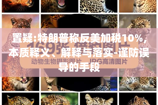 置疑:特朗普稱反美加稅10%,本質(zhì)釋義、解釋與落實(shí)-謹(jǐn)防誤導(dǎo)的手段