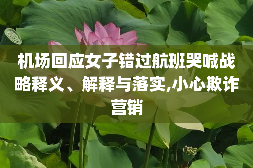 機(jī)場(chǎng)回應(yīng)女子錯(cuò)過航班哭喊戰(zhàn)略釋義、解釋與落實(shí),小心欺詐營(yíng)銷
