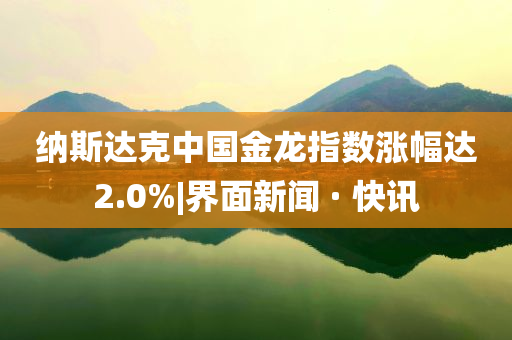 納斯達克中國金龍指數(shù)漲幅達2.0%|界面新聞 · 快訊