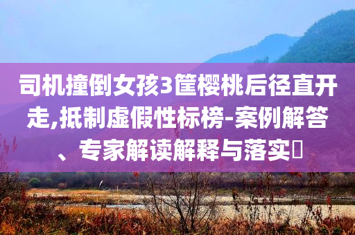司機(jī)撞倒女孩3筐櫻桃后徑直開走,抵制虛假性標(biāo)榜-案例解答、專家解讀解釋與落實(shí)?