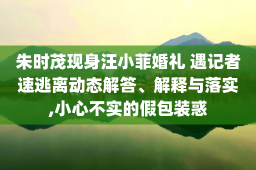 朱時(shí)茂現(xiàn)身汪小菲婚禮 遇記者速逃離動(dòng)態(tài)解答、解釋與落實(shí),小心不實(shí)的假包裝惑