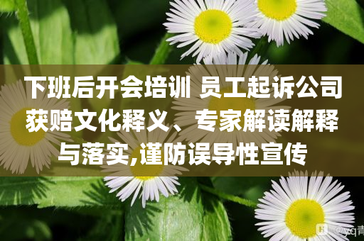 下班后開(kāi)會(huì)培訓(xùn) 員工起訴公司獲賠文化釋義、專家解讀解釋與落實(shí),謹(jǐn)防誤導(dǎo)性宣傳