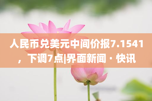 人民幣兌美元中間價(jià)報(bào)7.1541，下調(diào)7點(diǎn)|界面新聞 · 快訊