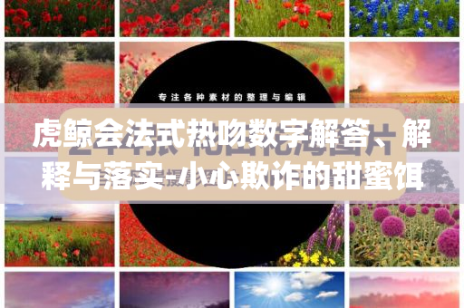 虎鯨會(huì)法式熱吻數(shù)字解答、解釋與落實(shí)-小心欺詐的甜蜜餌