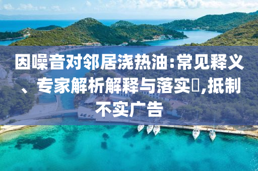 因噪音對鄰居澆熱油:常見釋義、專家解析解釋與落實?,抵制不實廣告