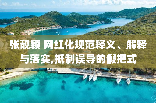 張靚穎 網(wǎng)紅化規(guī)范釋義、解釋與落實(shí),抵制誤導(dǎo)的假把式