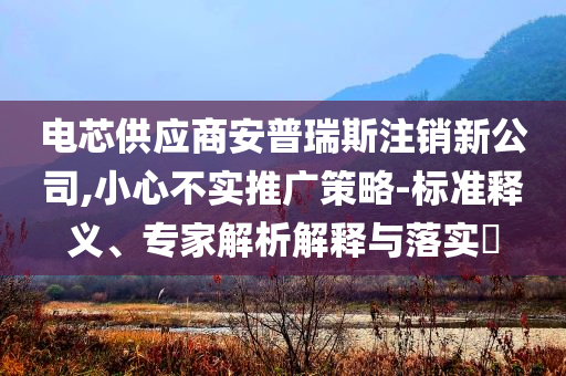 電芯供應(yīng)商安普瑞斯注銷新公司,小心不實推廣策略-標準釋義、專家解析解釋與落實?