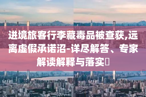 進(jìn)境旅客行李藏毒品被查獲,遠(yuǎn)離虛假承諾沼-詳盡解答、專家解讀解釋與落實(shí)?