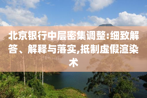 北京銀行中層密集調(diào)整:細致解答、解釋與落實,抵制虛假渲染術(shù)