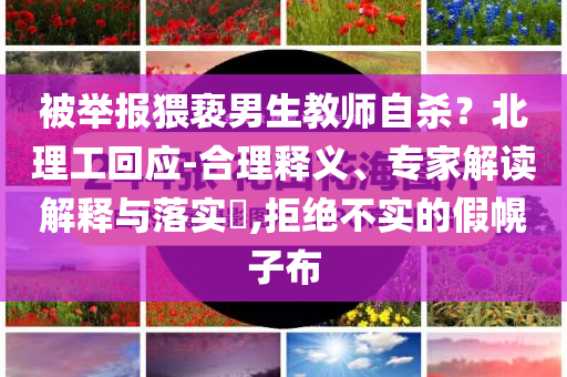 被舉報猥褻男生教師自殺？北理工回應(yīng)-合理釋義、專家解讀解釋與落實?,拒絕不實的假幌子布